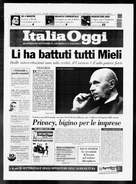 Italia oggi : quotidiano di economia finanza e politica